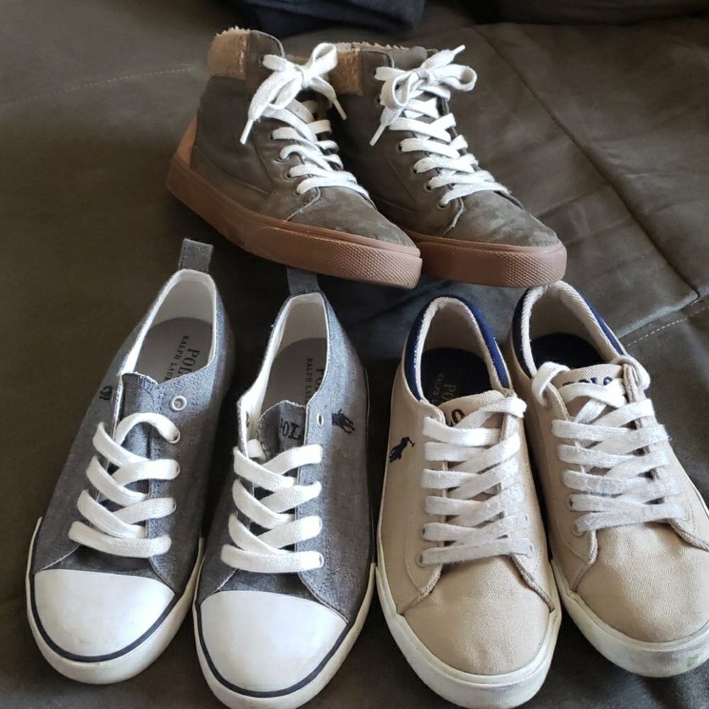 Lot of 3 boys shoes, 2 Polo, 1 Old Navy